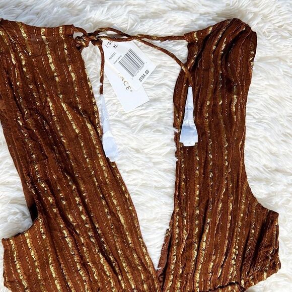 L*Space Rafael Cover-Up Dress Coffee/Gold NWT Size XL SWIM - Picture 4 of 11